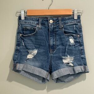 Aero‎ Jean Super High Rise Midi Shorts Size 0